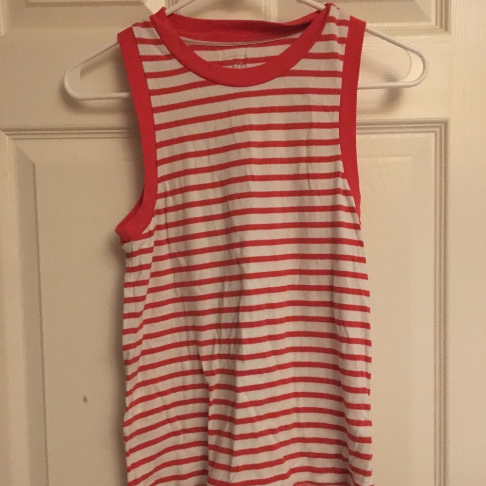 Red and white striped tank top